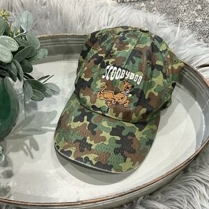 Vintage Cartoon Network Camoflauge Scooby-Doo Embroidered‎ Adj Hat Youth Sizing